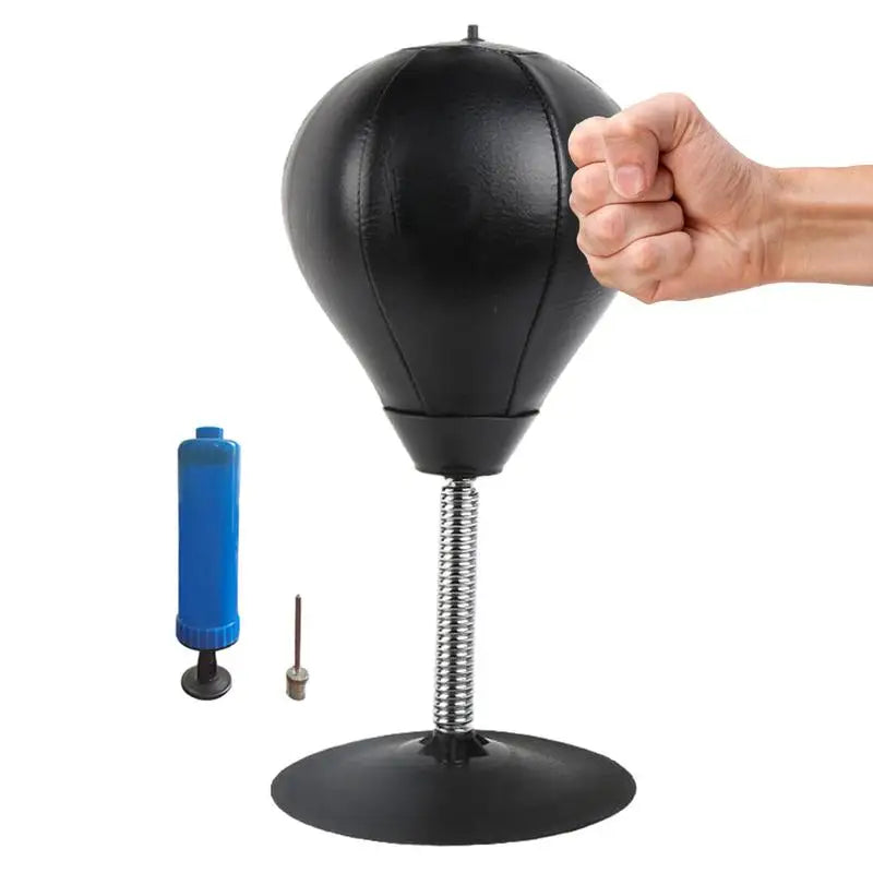 Sophisticated Punching Ball De Bureau Anti-Stress – Sac De Frappe Sur Pied Avec Pompe & Ventouse, Enfant & Adulte