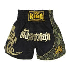 Short de Boxe Thaï Noir Or et Camouflage