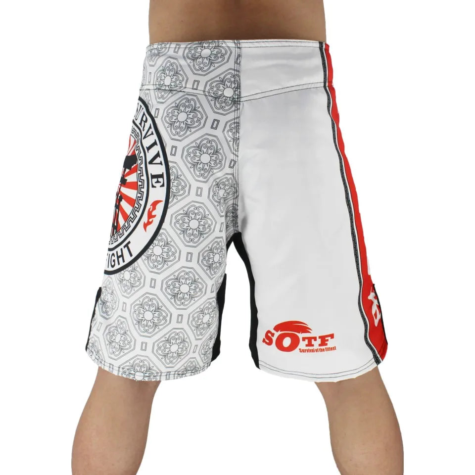 Short de MMA Blanc Motif Japonais