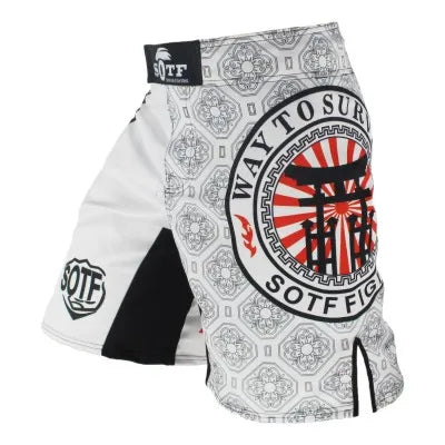 Short de MMA Blanc Motif Japonais