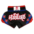 Short de Muay Thaï Noir avec Inscription Thaïlandaise