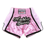 Short de Muay Thaï Noir avec Inscription Thaïlandaise