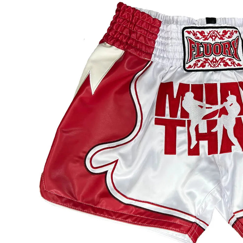 Short de Boxe Thai Performance Rouge et Blanc