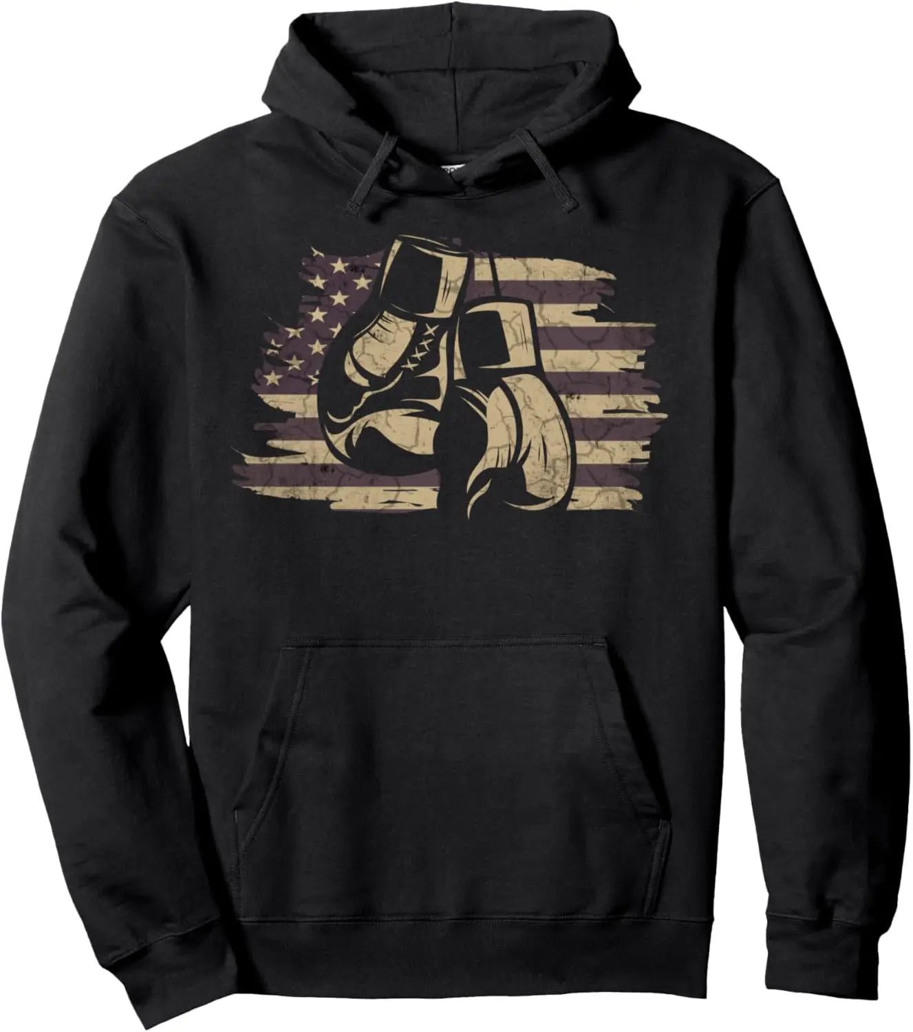 Sweat Boxe Gants et Drapeau USA Old School