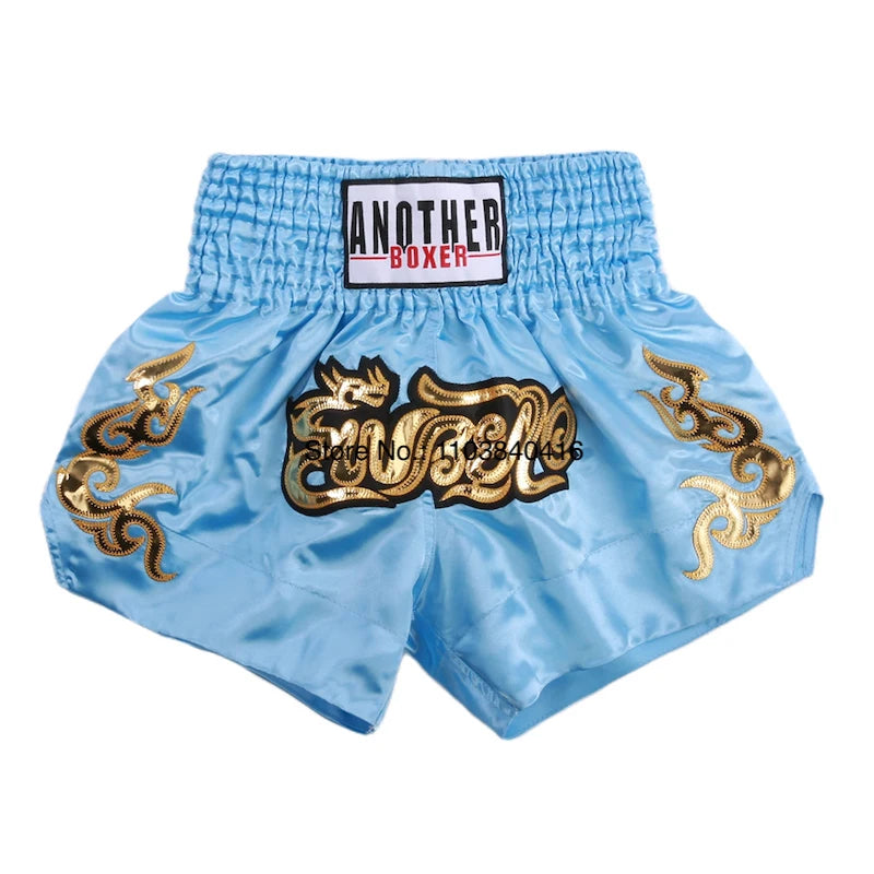 Short de Muay Thaï Noir avec Inscription Thaïlandaise