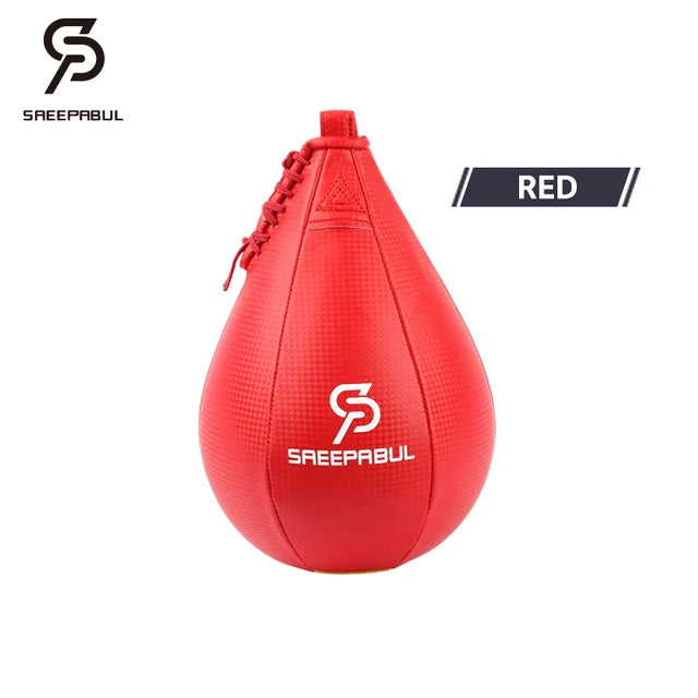 Boule De Boxe En Forme De Poire Iplusmile - Entraînement Frappe, Reflexes, En Cuir PU Rouge - 5