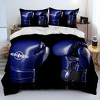 Housse de Couette et Taie d'Oreiller gant de boxe bleu foncé
