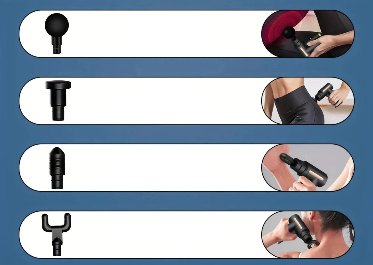 têtes du pistolet anti courbature