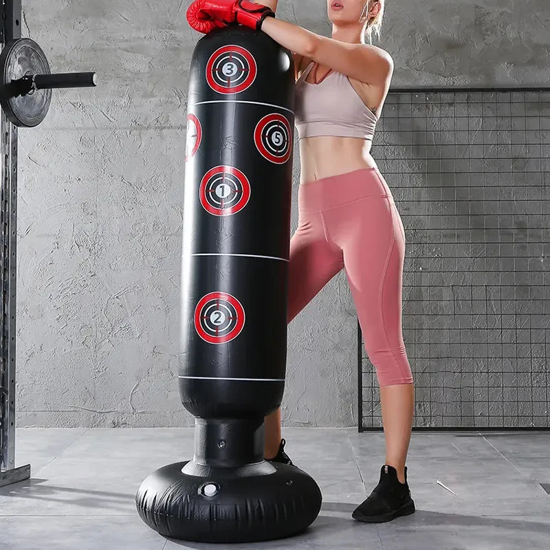 Femme avec sac Gonflable avec Cibles